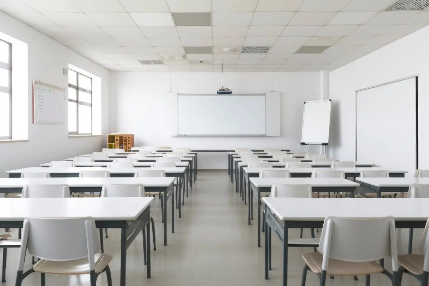 Ansicht eines modernen Klassenzimmers in einer Schule